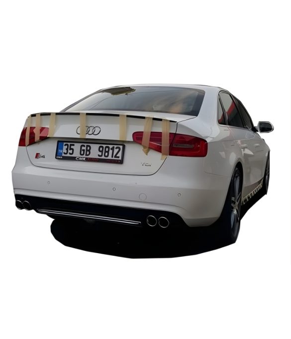 Audi A4 B8 Makyajlı 2012 - 2016 S4 Arka Tampon Eki - Difüzör (Plastik)