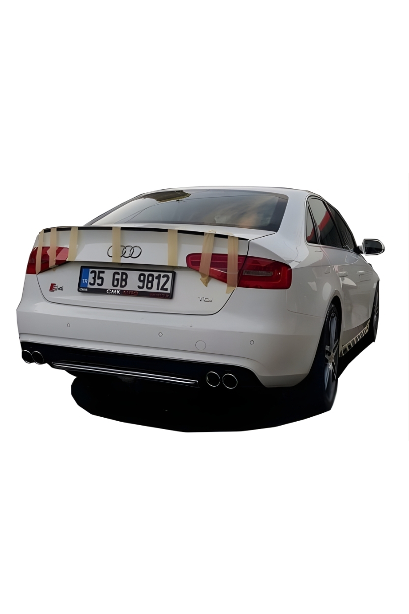 Audi A4 B8 Makyajlı 2012 – 2016 S4 Arka Tampon Eki – Difüzör (Plastik)