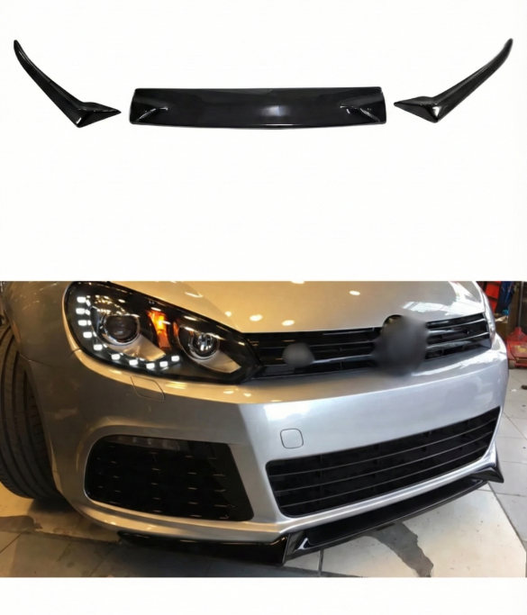 Volkswagen Golf 6 3 Parça Ön Lip (Plastik)