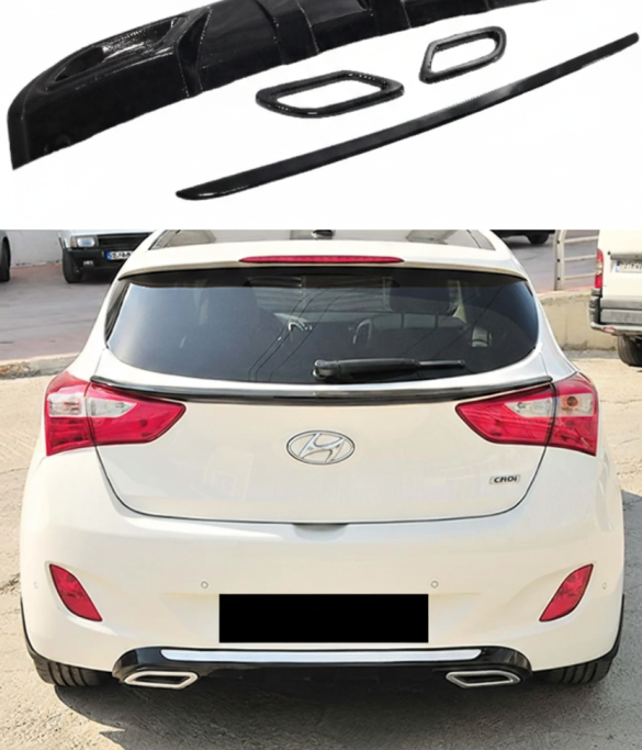 Hyundai i30 Egzoz Görünümlü Difüzör (Plastik)
