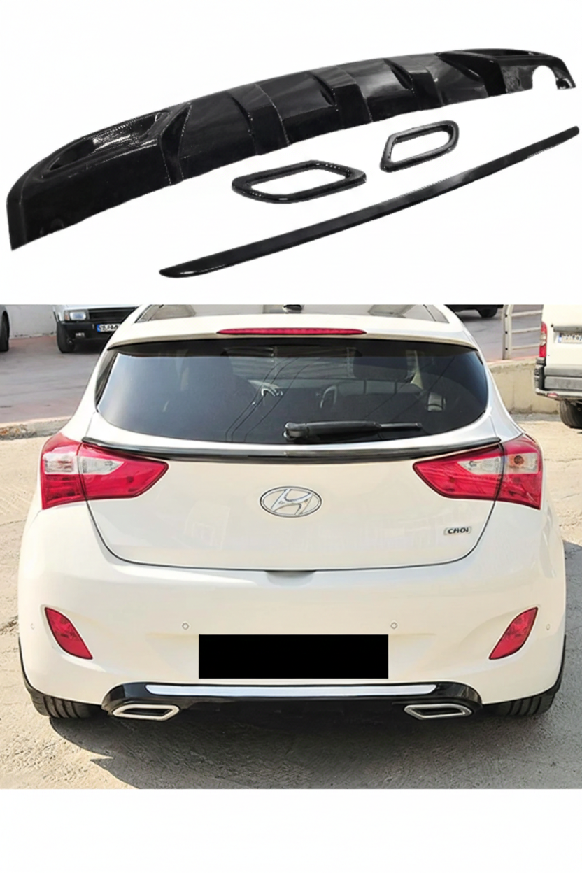 Hyundai i30 Egzoz Görünümlü Difüzör (Plastik)