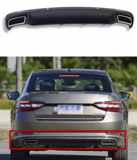 Skoda Superb Egzoz Görünümlü Difüzör (Plastik)