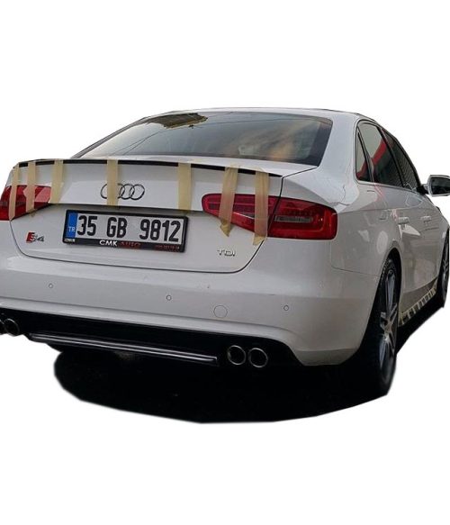 Audi A4 B8 Makyajlı 2012 - 2016 S4 Arka Tampon Eki - Difüzör (Plastik)