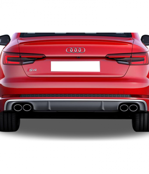 Audi A4 B9 2016 Sonrası 4 Çıkışlı S4 Arka Tampon Eki - Difüzör (Plastik)