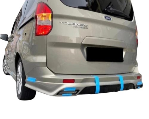 Ford Tourneo Courier Egzoz Görünümlü Arka Tampon Eki (Plastik)