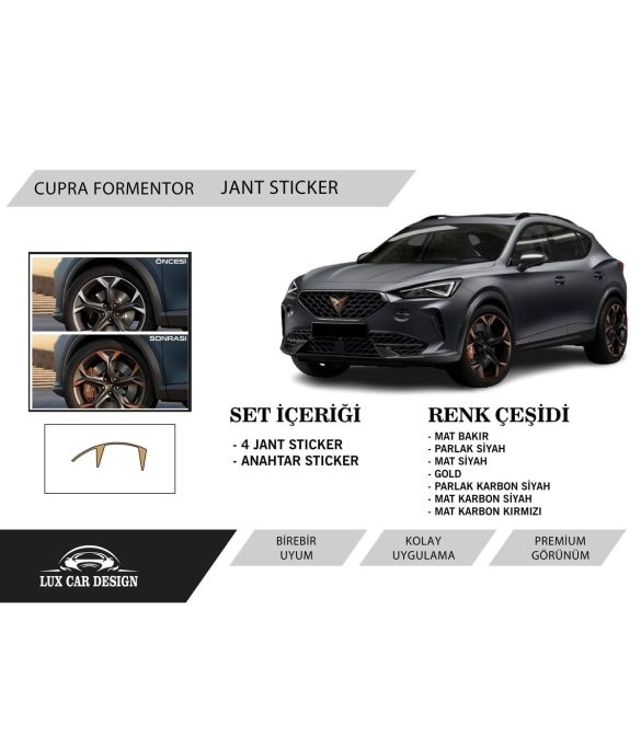Cupra Formentor Jant Stıcker Metalik Mat Bakır