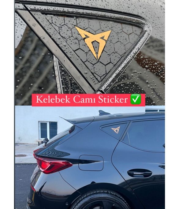 Cupra Leon Kelebek Cam Stıcker Mat Siyah