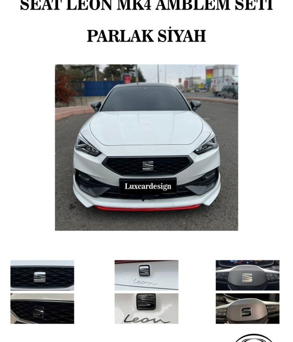 Seat Leon Mk4 Amblem Logo Set Parlak Siyah