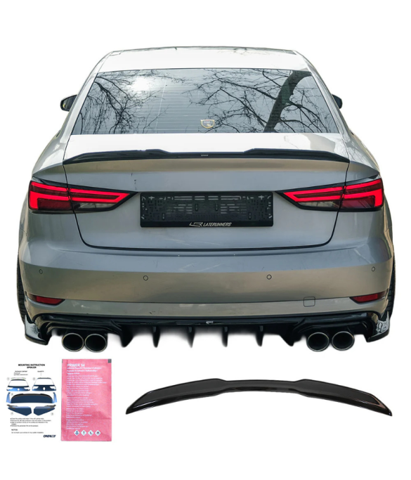 AUDI A3 - A3 SLine - A3 Sedan 8V 2013-2016 Spoiler / AUDI A3 - S3-  A3 SLine - A3 Sedan 8V Makyajlı 2016-2020
