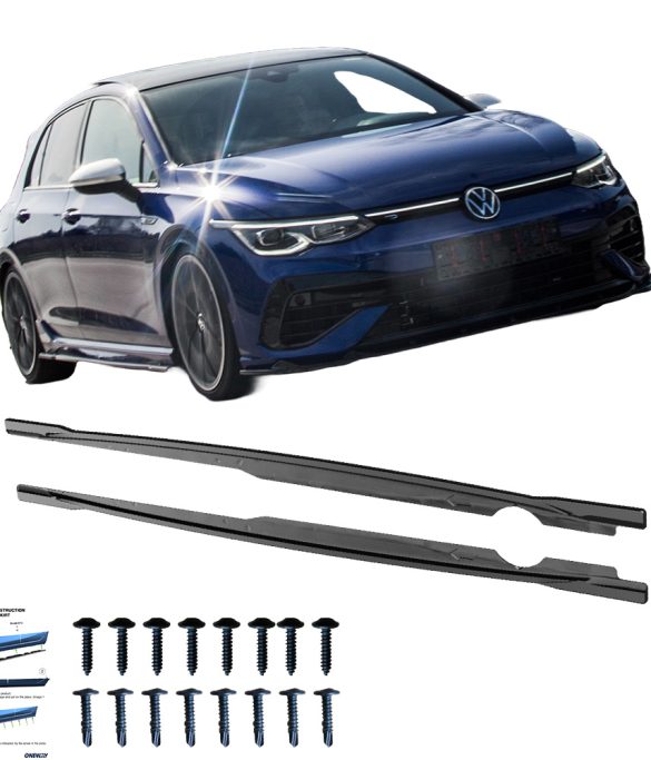 VW Golf R MK8 2020-2024 Marşpiyel Altı Lip / VW Golf R MK8 Makyajlı 2024+ Marşpiyel Altı Lip (2 Pcs)