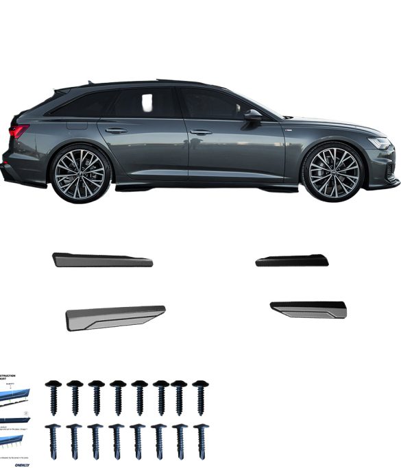 AUDI S6 / A6 S-Line C8 (Sedan-Avant) 2019-2023 Marşpiyel Altı Lip / AUDI S6 / A6 S-Line C8 Makyajlı (Sedan-Avant) 2024+ Marşpiyel Altı Lip (4 Pcs)