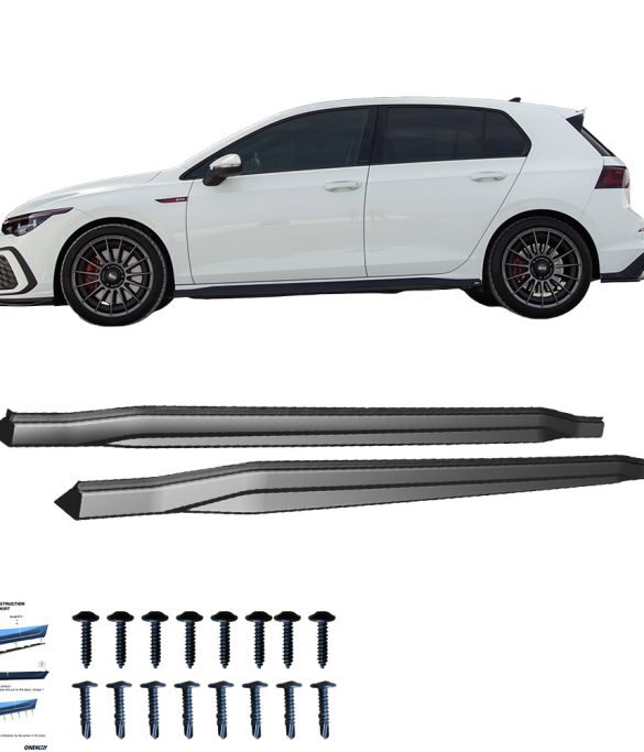 VW Golf Mk8 GTI / GTI Clupsport / GTD / R-Line Marşpiyel Altı Lip 2020-2024 Marşpiyel Altı Lip / VW Golf Mk8 Makyajlı GTI / GTI Clupsport / GTD / R-Line Marşpiyel Altı Lip 2024+ Marşpiyel Altı Lip Verison 2 (2 Pcs)
