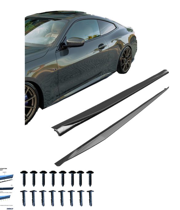 BMW 4 Series ( Coupe / Cabrio ) G22 M440i / M-Pack 2020-2024 Marşpiyel Altı Lip /  BMW 4 Series ( Coupe / Cabrio ) G22 Makyajlı M440i / M-Pack 2024+ Marşpiyel Altı Lip (2 Pcs) SS10.053