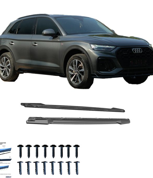 AUDI SQ5 / Q5 S-Line ( SUV / Sportback ) Mk2 Makyajlı 2020-2024 Marşpiyel Altı Lip (2 Pcs)